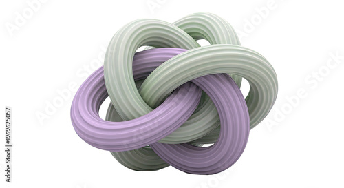 Intertwined Green and Gray Toroidal Knots