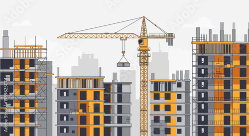 Construction Site With Crane And Buildings Under Development 7.