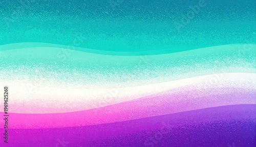 청록색에서 보라색으로 이어지는 화려한 그라데이션과 부드러운 곡선 물결이 조화를 이루는 추상적인 배경 이미지이며, 미세한 노이즈 질감이 더해져 현대적이고 감각적인 분위기를 연출하는 고해상도 디자인 소스입니다.