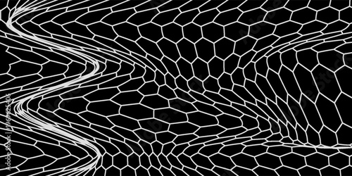 Curved net pattern. Seamless design for sportswear or equipment like soccer goals, volleyball nets, basketball hoops, hockey nets, and athletic gear. Vector net dynamic.Vector ilustartion