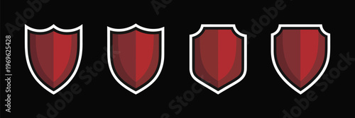 3D esport shield badge set with outline and shadow effects, blank template collection for gaming logos, team branding, competitive esports identity, modern emblem design, and customizable badge graphi