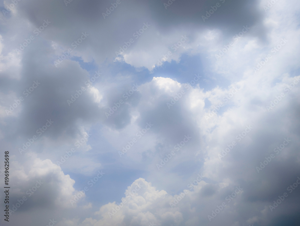 Fototapeta premium Grey Overcast Sky With Dark Storm Clouds
