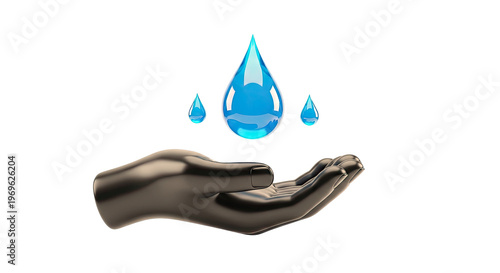 Hand Cupping Water Droplets