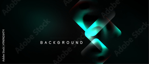 Abstract dark background. Teal, crimson layers overlap creating dynamic visual effect. Text reads BACKGROUND. Minimalist design.