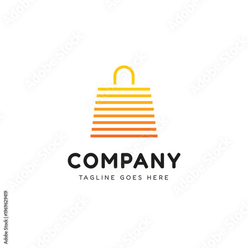 Minimal shopping bag logo for online small business