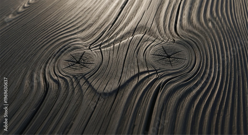 Weathered wood texture with knots and grain pattern on rustic wooden background. Wood texture with natural pattern.