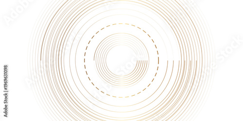 Abstract background with golden gradient circle ring. Spiral sound wave rhythm line dynamic shape. abstract background Vector illustration design for presentation, banner, cover, poster, texture Etc.	