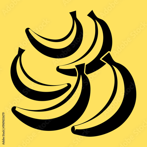 Banana Silhouette Collection, Tropical Fruit Vector Illustration Set