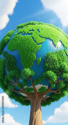 Earth Globe Tree Green Nature Environment.