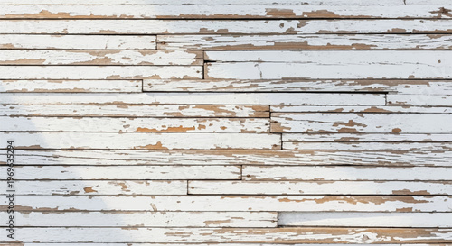Natural white wood texture. White distressed wooden planks background for design. White distressed wooden planks with peeling paint and grain.