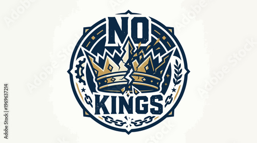 No Kings Logo Design Featuring a Broken Crown