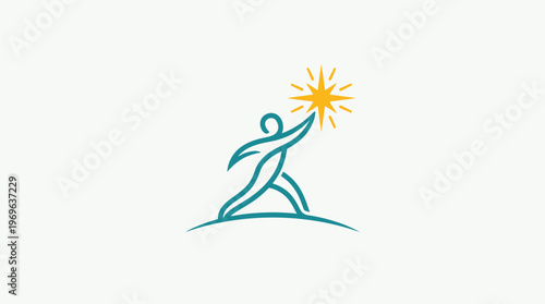 Abstract Person Reaching For a Star