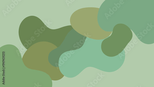 Abstract Organic Shapes Background in Muted Green Tones.