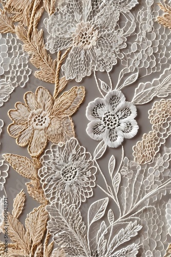 Elegant White Embroidered Lace Trim – Scalloped Floral Border Isolated for Decorative Design