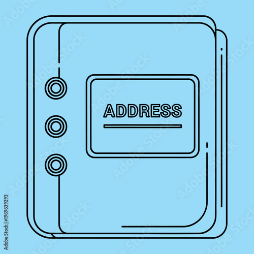 Minimal line of a blue address envelope line blue symbol