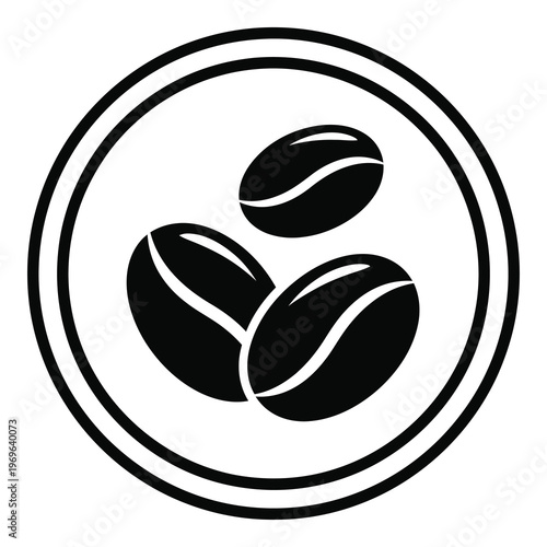 Coffee beans in a circular frame icon design element icon