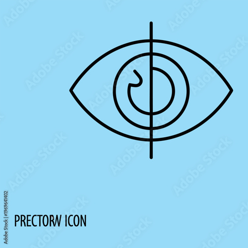 Minimal line of a human eye with vertical line through center line minimal simple black lines