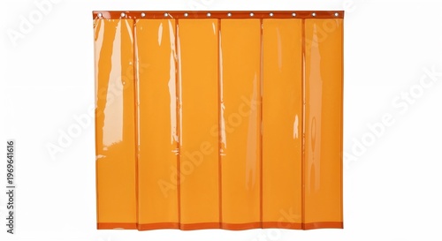 Industrial orange welding curtain with multiple clear panels  