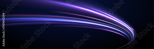 Abstract neon streaks twist in dynamic motion. Gradients shift across vibrant color tones. The scene captures energy and fluid movement.