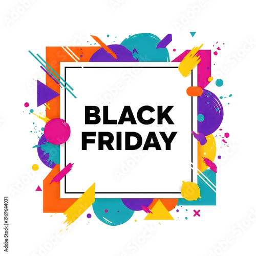 Black friday sale promotion colorful abstract design with text overlay