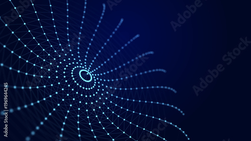Digital waveform in the form of a jellyfish. 3D data transfer. Illustration.
