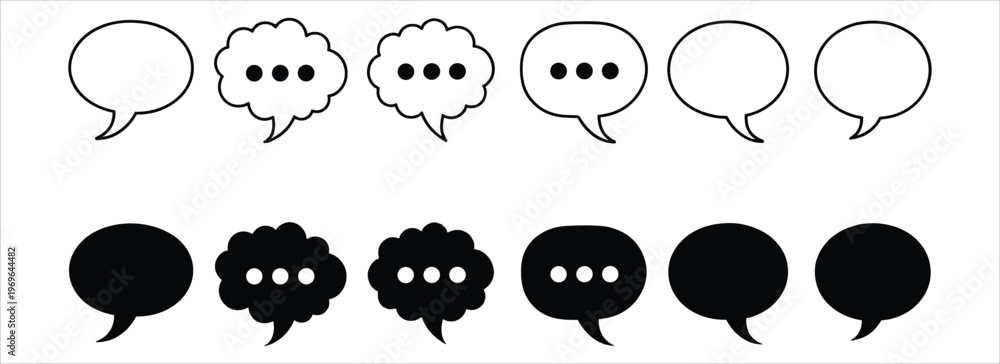 Obraz premium speech bubbles and thought clouds for communication