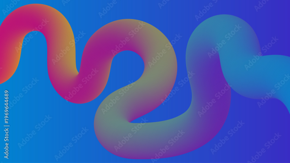 Fototapeta premium Abstract Gradient Fluid Wave Shape Colorful 3D Liquid Curve Modern Vibrant Background Design