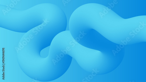 Abstract Blue Gradient Fluid Shapes 3D Liquid Waves Smooth Modern Minimal Background Design