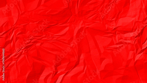 Red Crumpled Paper Texture Abstract Wrinkled Background Grunge Folded Surface Rough Vintage Creased Design