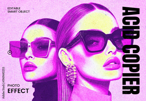 Acid Copier Photo Effect Mockup