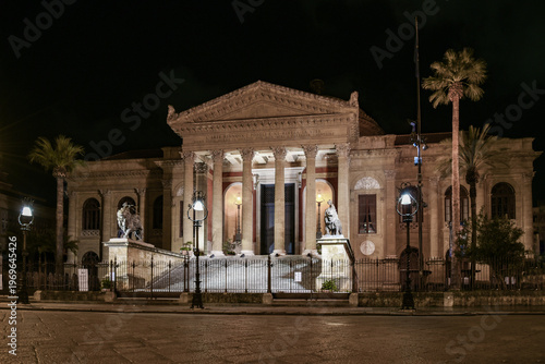 Theater Massimo in Palermo at night