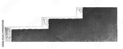 stepped platform resembling stairs, progress, growth, achievement levels, and business or personal development stages sketch engraving generative ai vector illustration. Scratch board. Black and white