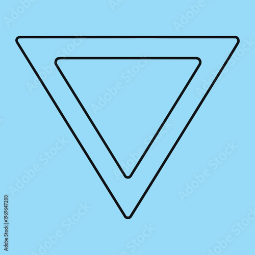 Minimal line of two inverted triangles line minimal black lines light blue background