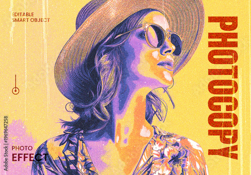 Photocopy Photo Effect Mockup