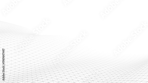 Vector 3D mesh on a white background. Waxing wave. Information technology. EPS10