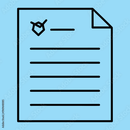 Minimalist black line of a paper airplane on a light blue background line simple