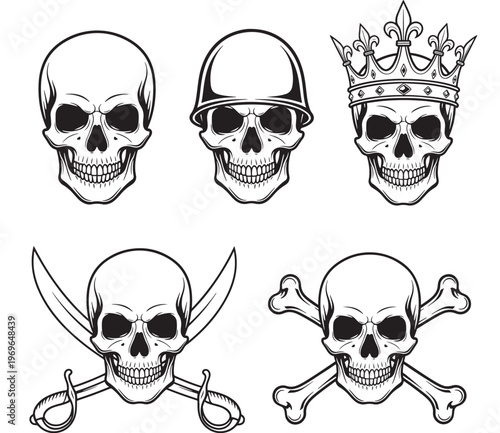 Handdrawn telescope on a vintage tripod for astronomical observation and starry night sky exploration, isolated on white background.