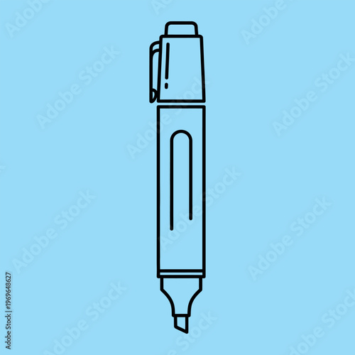 Minimalist black line of a wooden chair with horizontal slats and a round backrest black line chair furniture