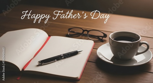 Happy father's day cozy scene with coffee book and glasses a perfect gift idea