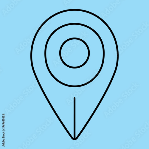 Minimalist line of a stylized eye with a downward arrow line eye iris pupil