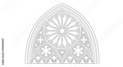 Gothic Rose Window: A captivating illustration showcases the intricate details of a gothic rose window, a timeless symbol of architectural beauty.