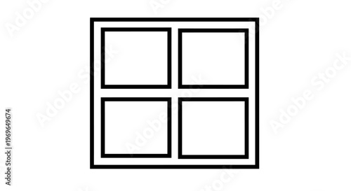 Window Frame: A minimalist window frame, its square panes hinting at a structure designed to bring the outside in and create a sense of openness and light.