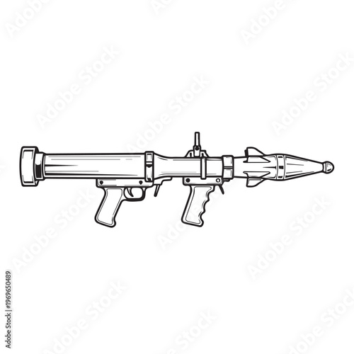Technical illustration of a rifle-style firearm with visible components and detailed mechanisms.