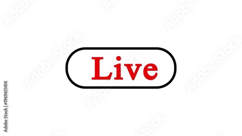 Live streaming button animation on transparent background.