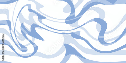 Vector seamless pattern. Abstract op art texture with bold monochrome wavy stripes. Creative background with distorted lines.