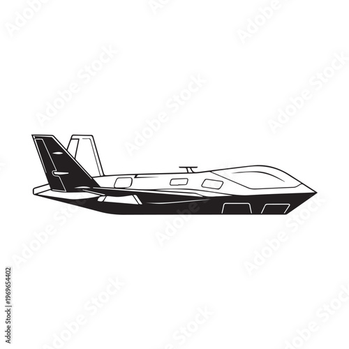 Sleek Space Shuttle Illustration for Technology Theme.