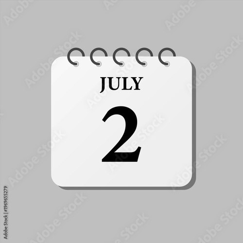 Icon page calendar day - 2 July