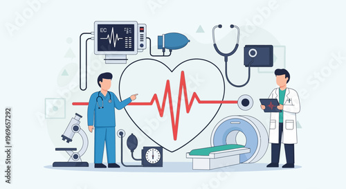 Medical Team and Advanced Technology for Heart Health and Diagnosis