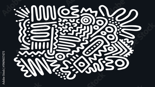 Evergreen background with abstract shapes and patterns