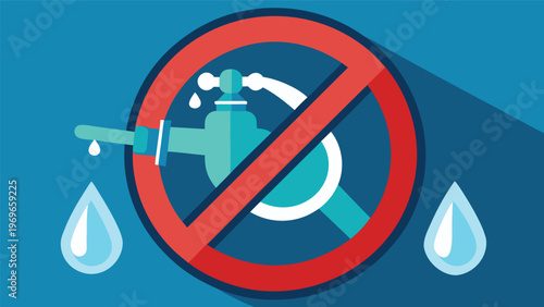 No water symbol in bright colors highlights the importance of water conservation and awareness on resource use in daily life